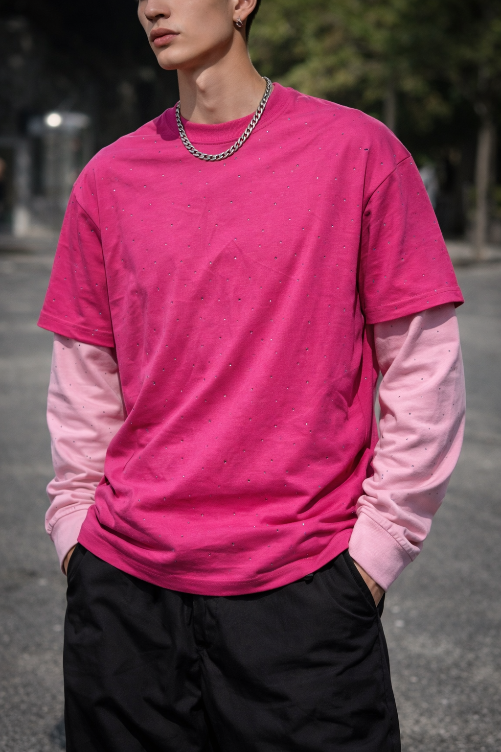 RHINE DEPT. Layered tee - Pink